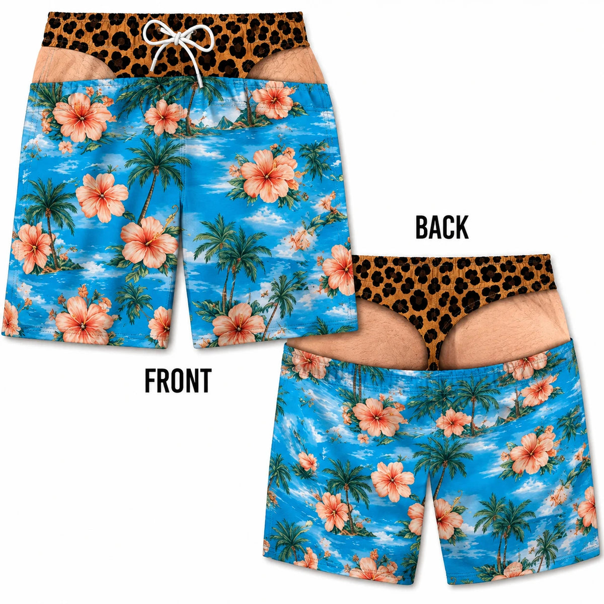 Butt Kidding™ — Illusion Print Swim Trunks