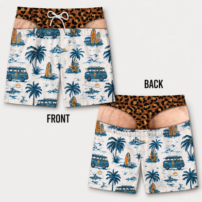 Butt Kidding™ — Illusion Print Swim Trunks