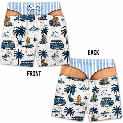 Butt Kidding™ — Illusion Print Swim Trunks