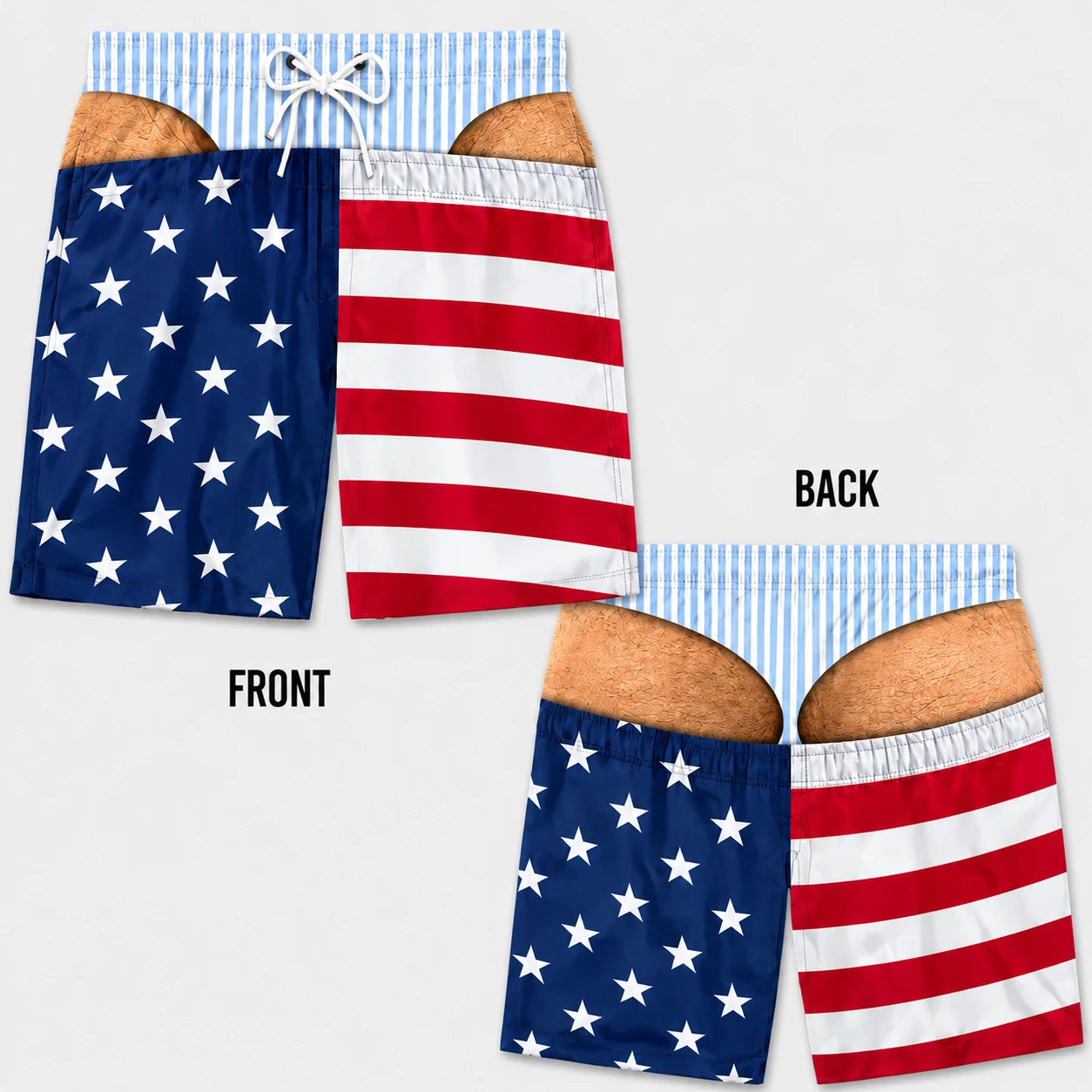 Butt Kidding™ — Illusion Print Swim Trunks