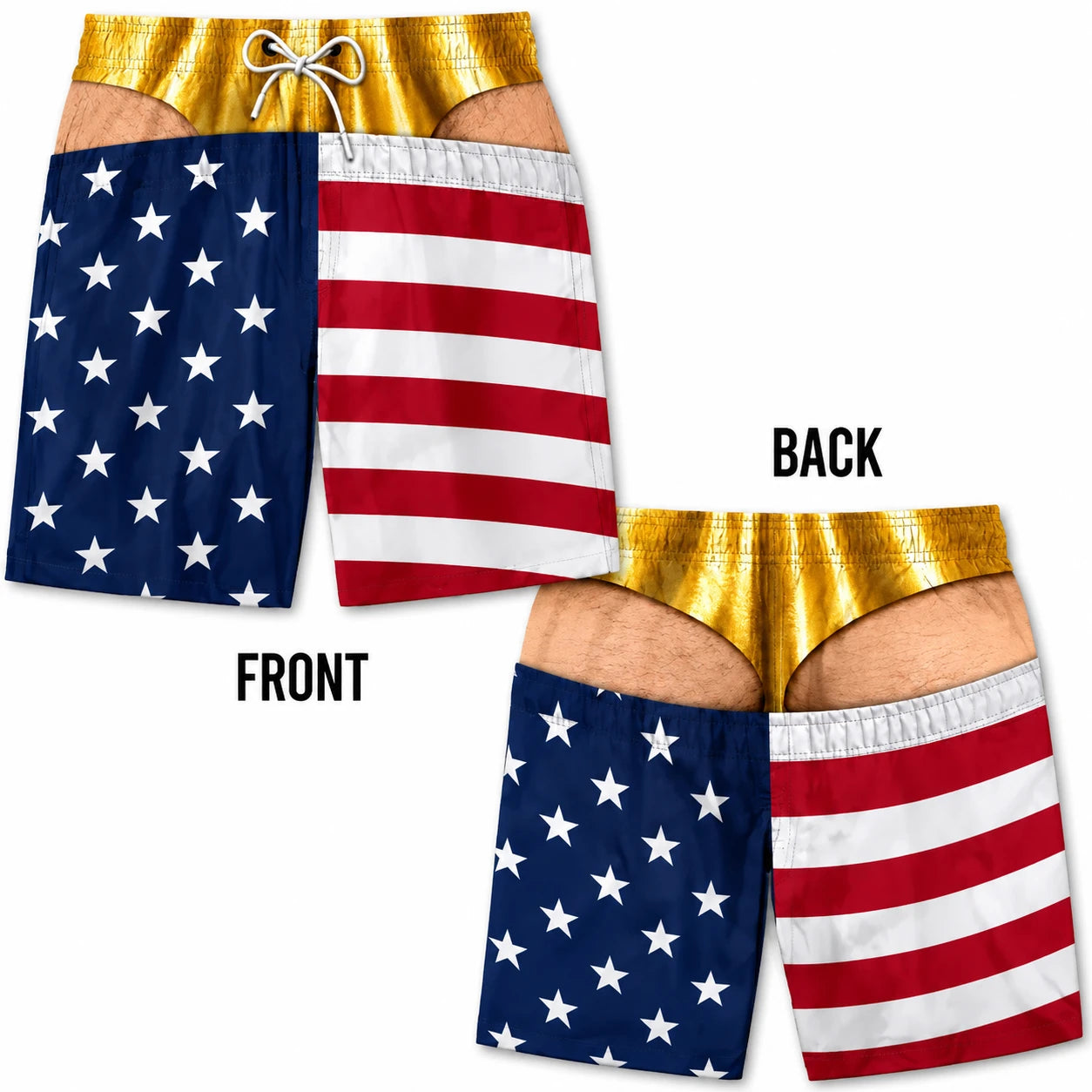 Butt Kidding™ — Illusion Print Swim Trunks